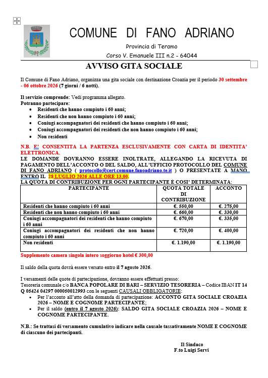 GITA SOCIALE 2026