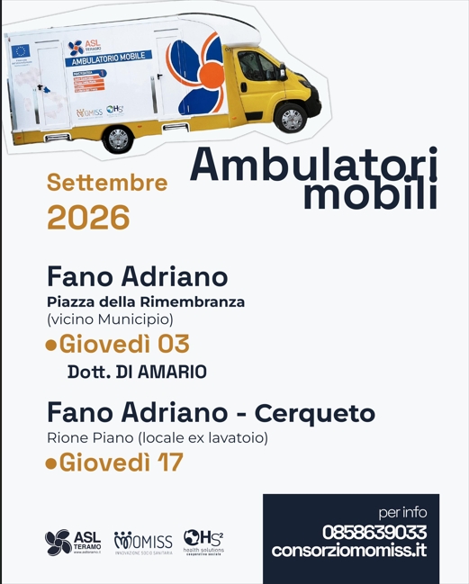 Ambulatorio mobile ASL settembre 2026